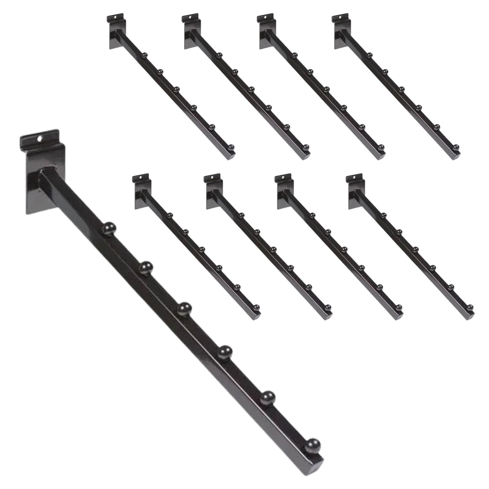 Waterfall Slatwall Hooks 6 Ball 12 Inch Accessories for Retail Store 10 PCS