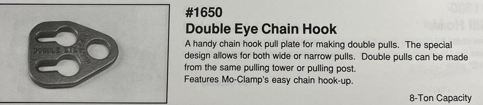 MO-CLAMP #1650 DOUBLE EYE CHAIN HOOK