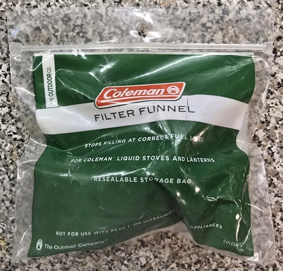 COLEMAN Lantern/Stove Filter Funnel. Red Plastic. NEW. Model: 2000009367. NIP