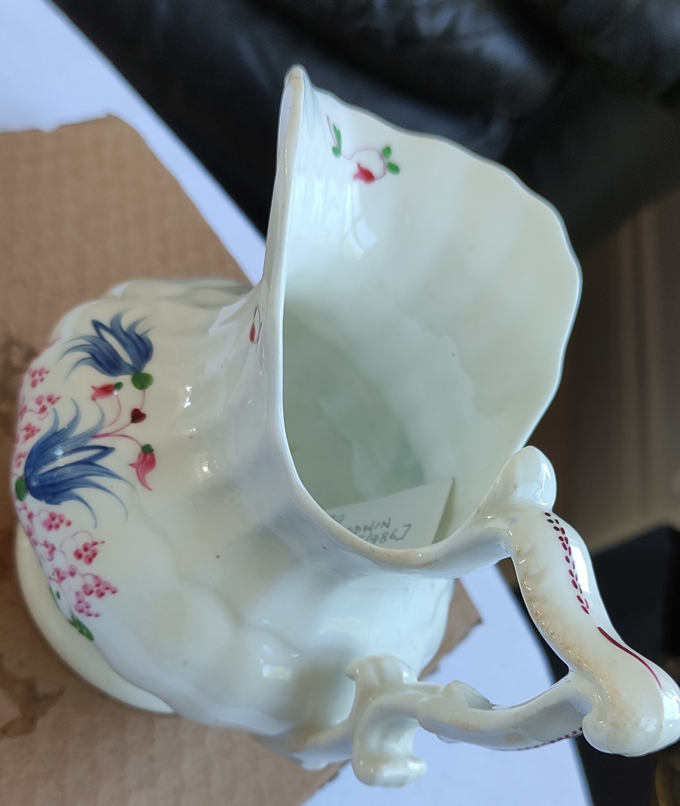 Antique Porcelain Creamer, Pattern 370 Attributed To Harris+Goodwin C.1836