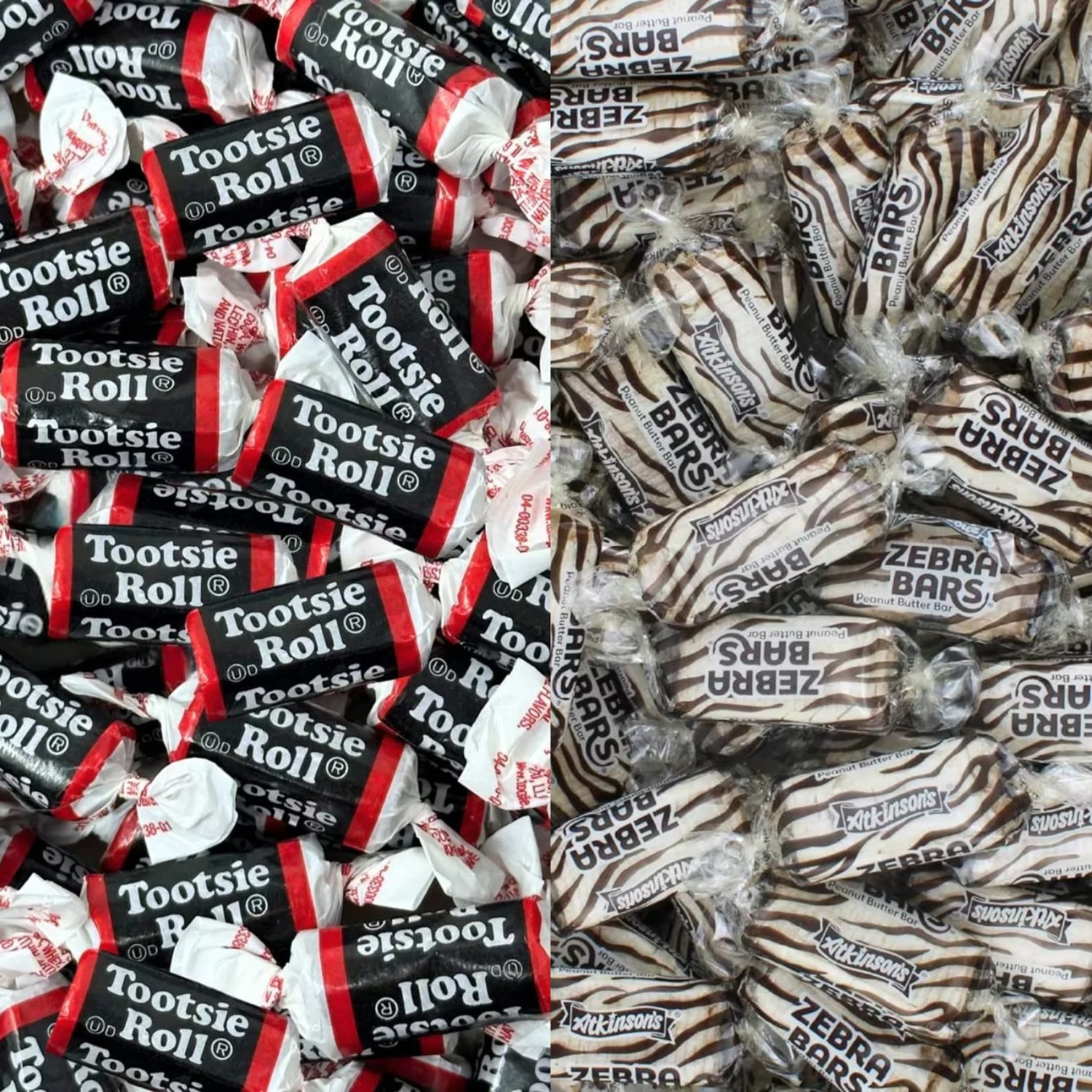 Tootsie Roll Midgees & Zebra Peanut Butter Bars Candy Mix | 1~2 LB | Free Ship!