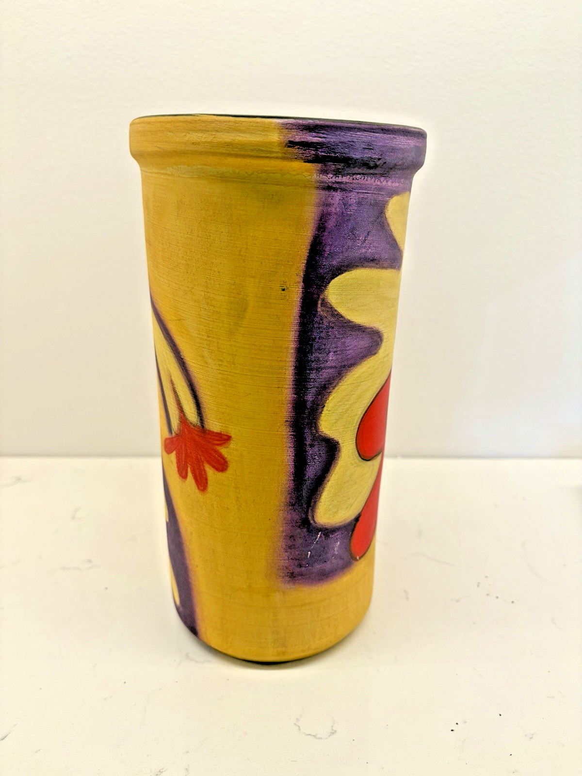 Vintage Hand Painted Poppy Wine Chiller Cooler Signed