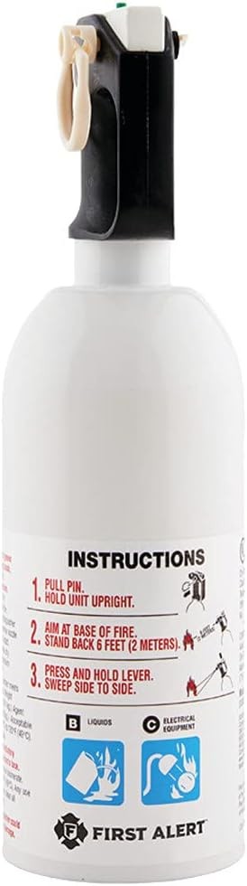 FIRST ALERT KITCHEN5 Fire Extinguisher, KFE2S5, UL RATED 5-B:C, White, 1-Pack...