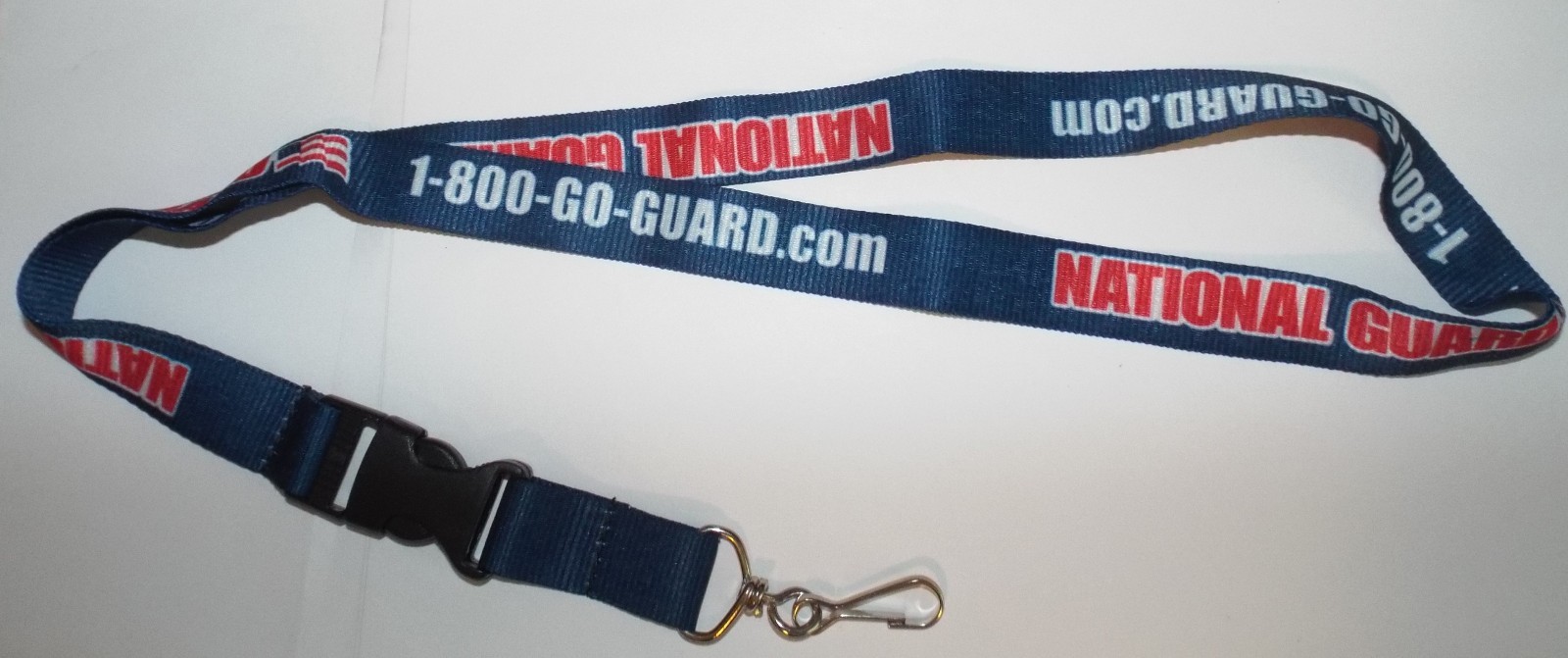 US Army National Guard Blue Neck Lanyard 23 inch ID Key Chain Detachable NIP