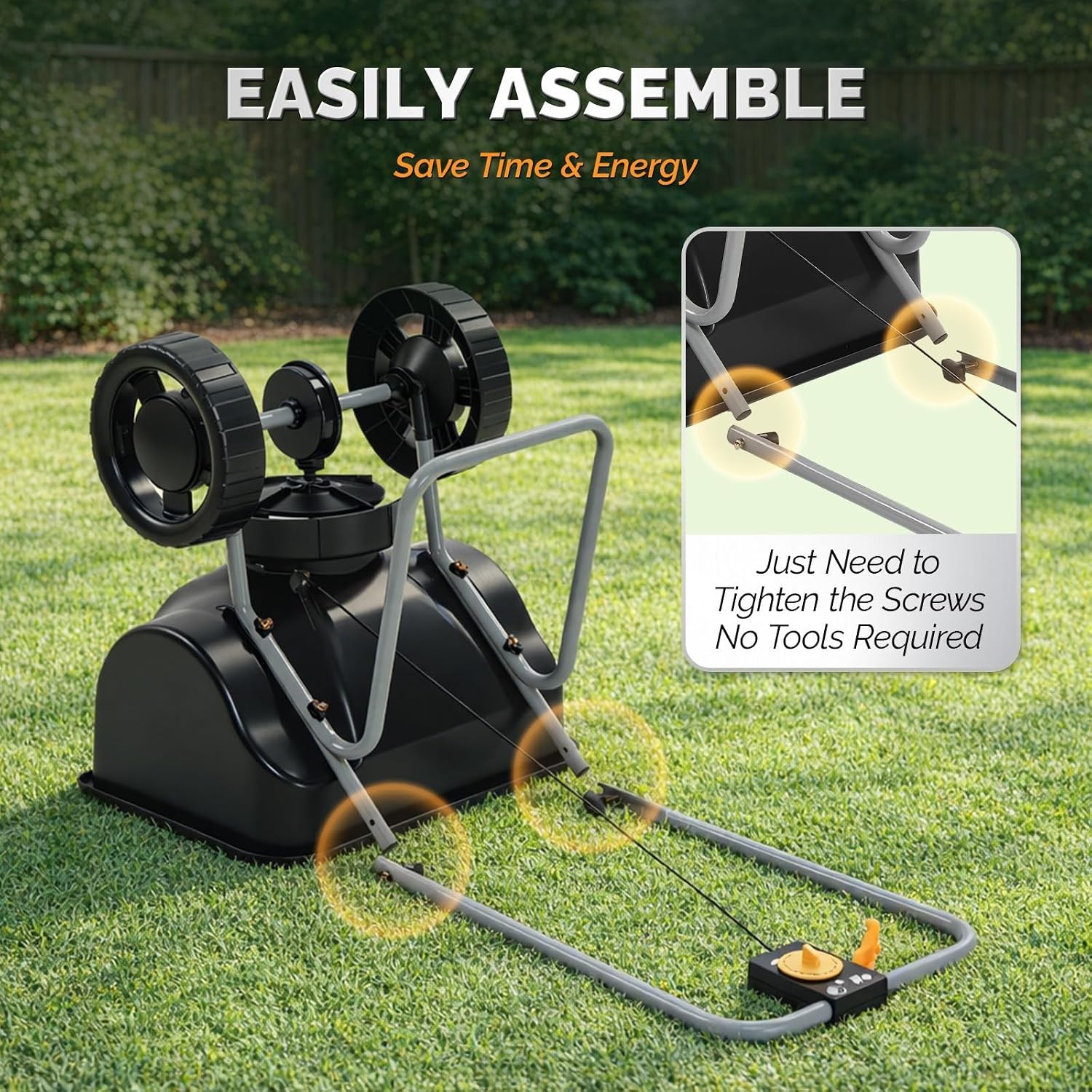 70lbs Fertilizer Spreader with 15 Adjustable Drop Rate Pre-Assembled