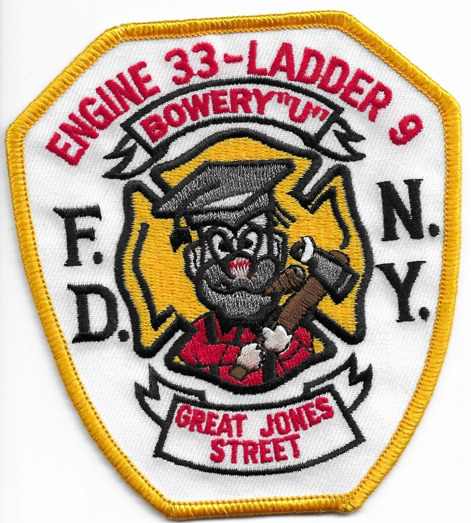New York City - FDNY Engine-33 / Ladder-9 "Bowery U", NY (4" x 4.5") fire patch