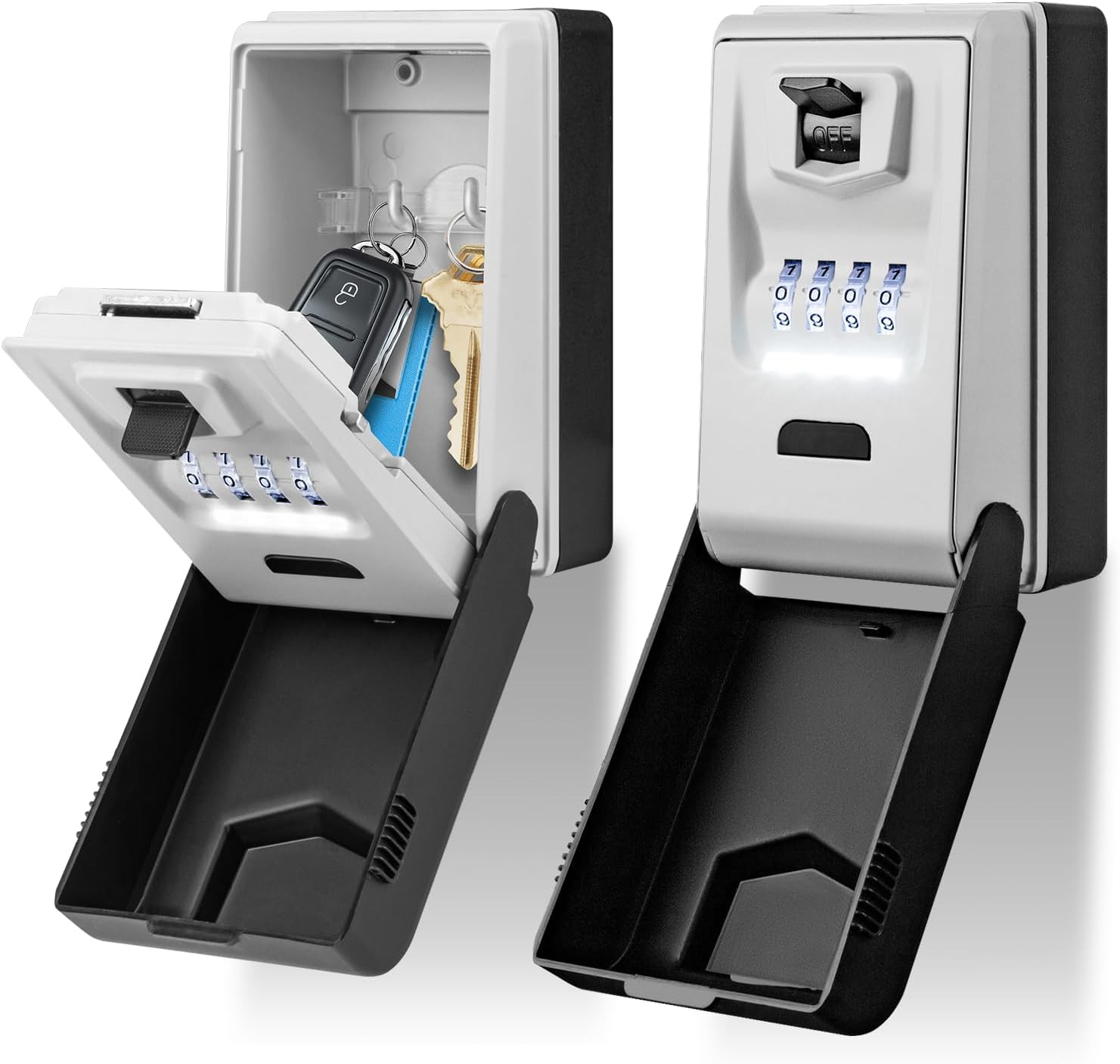Key Lock Box for outside with Light up Dials - Sturdy Waterproof Combination Key