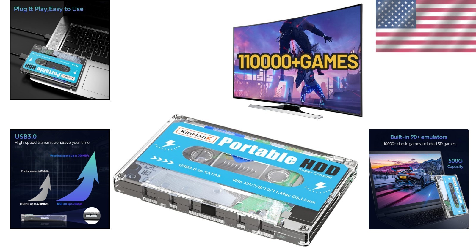 Batocera 33 Pre-installed Game Drive, 110k+ Games---/`