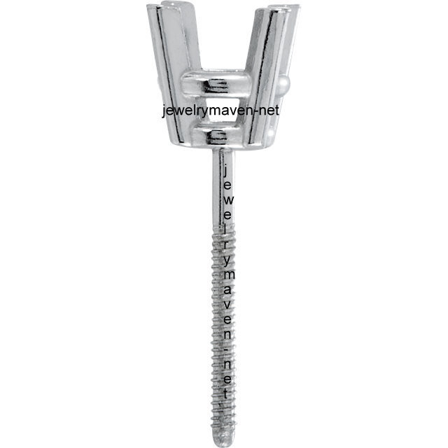 PAIR 5.5mm Solid 14k White Gold 4 Prong Stud Earring Basket Setting Threaded USA