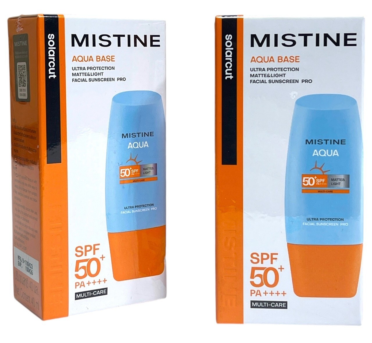 2x Mistine Aqua Base Ultra Protection Facial Sunscreen SPF50 40ml from THAILAND