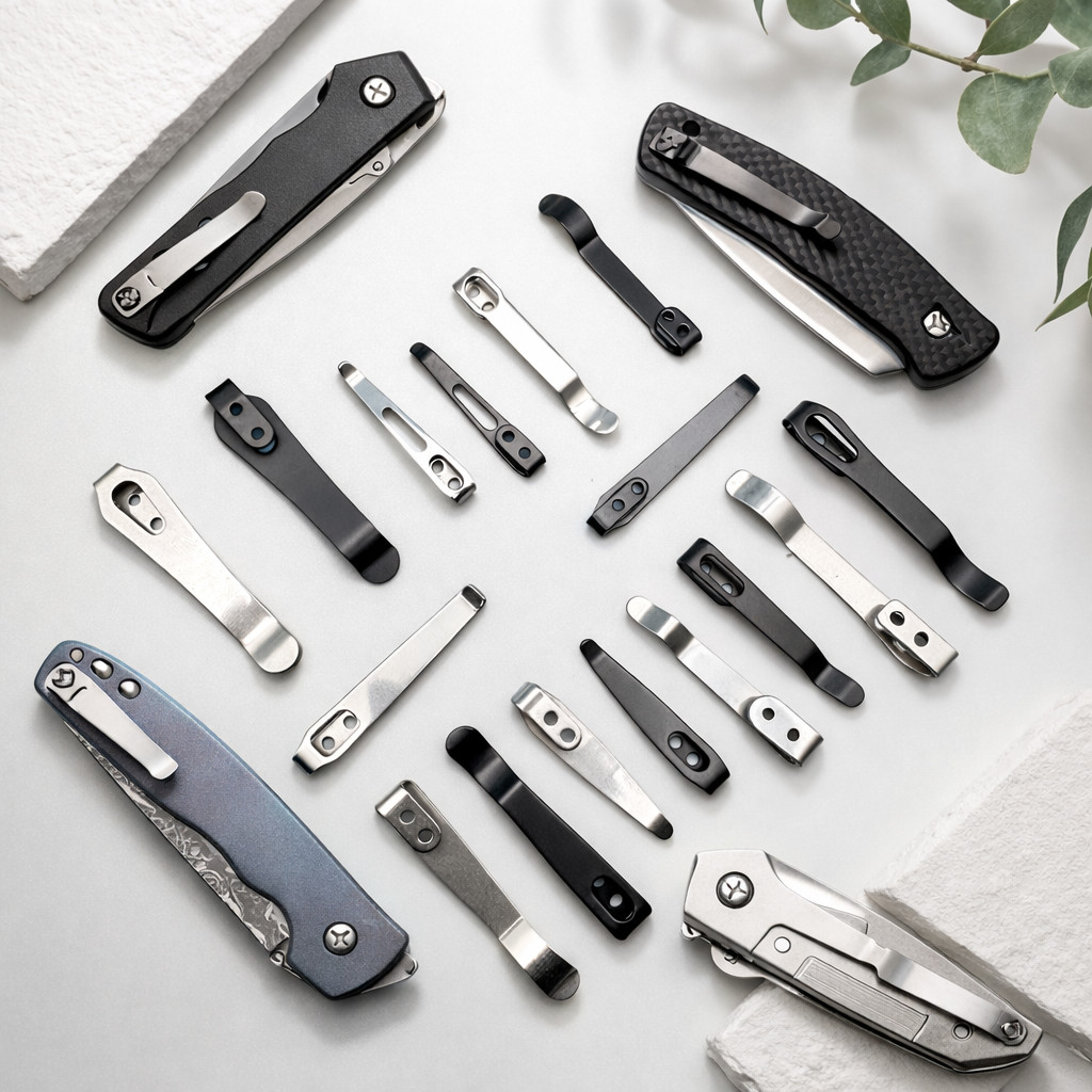 Deep Carry Pocket Clip Replacement for Folding Knife Stainless Steel w/ Screws
