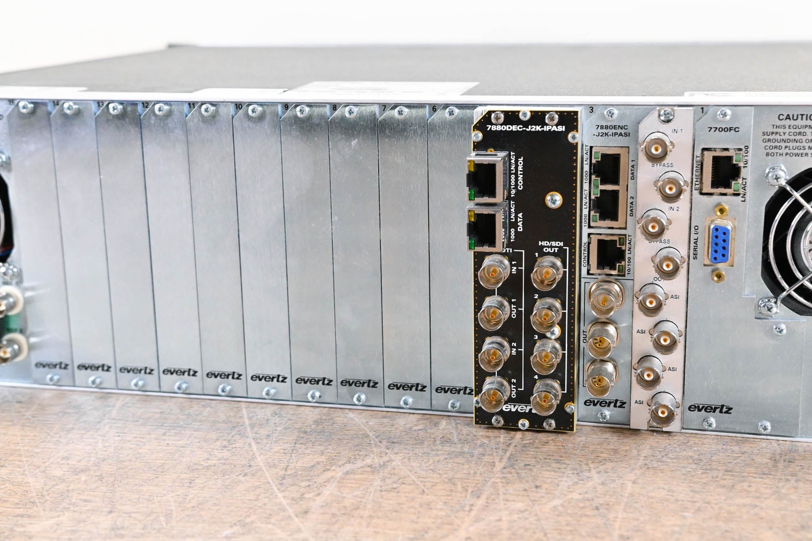 Evertz 7800FR 3RU Rack-Mountable Multiframe with Cards CG008LP