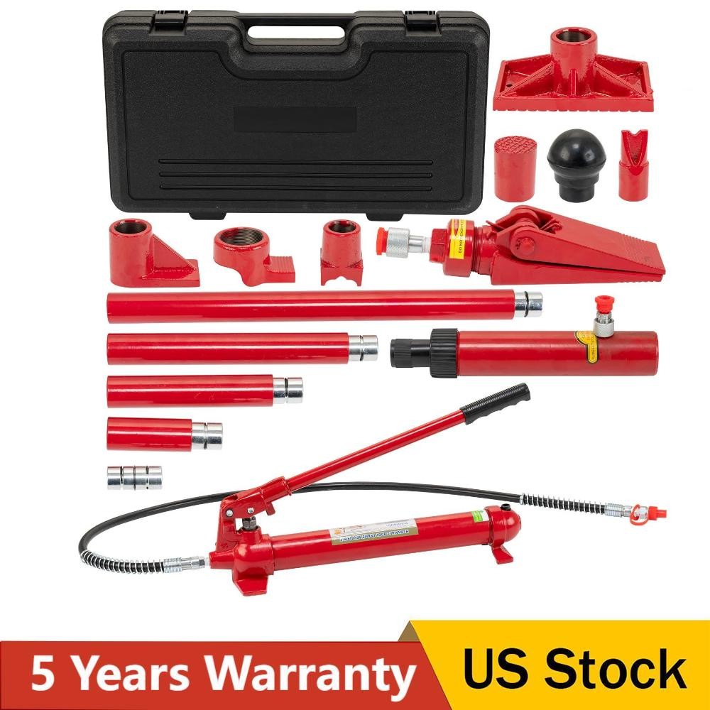 ✨12 T Hydraulic Porta Power Jack Air Pump Lift Ram Body Frame Repair Kit Portabl
