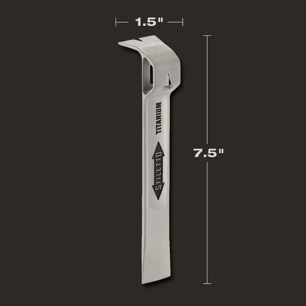Titanium Multi Functional Glazer Bar with 12 In. Titanium Clawbar Nail Puller wi