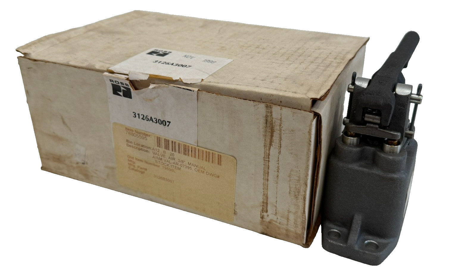 NEW ROSS CONTROLS 3126A3007 3/8"  MANUAL AIR VALVE