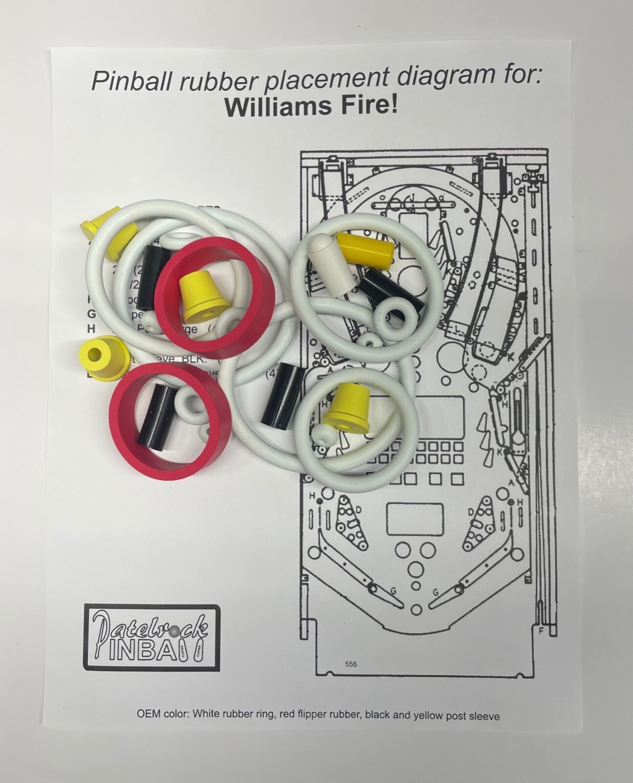 1987 Williams Fire! Pinball Machine Maintenance Tune Up Kit