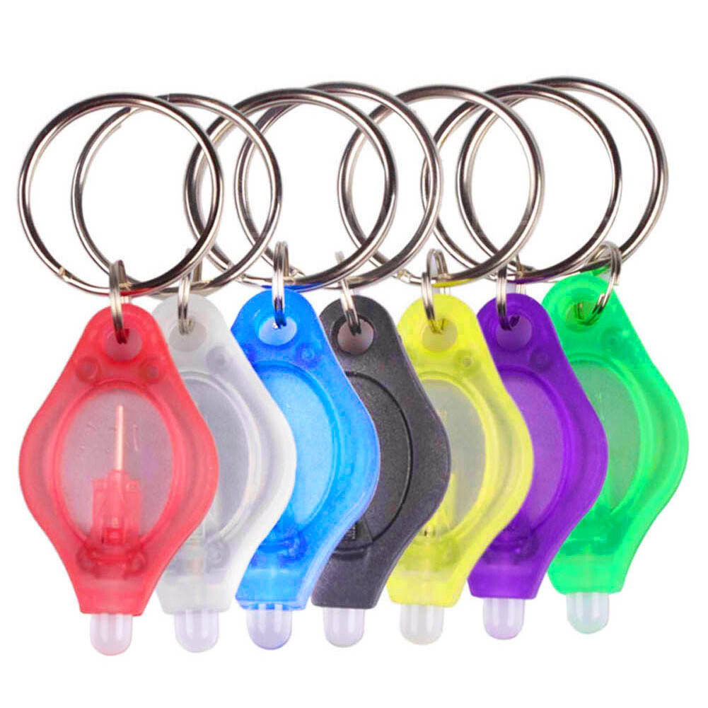 10/20Pcs LED Mini Keychain Flashlight Key Ring Light Bright Torch Outdoor Hiking