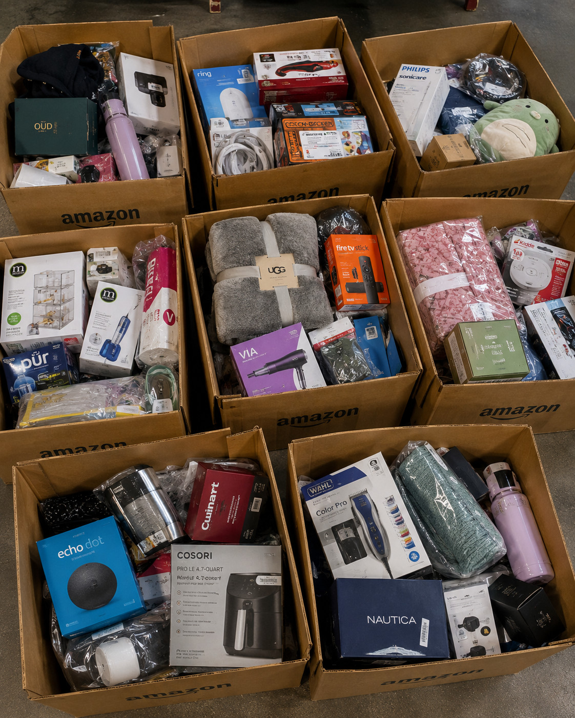 Amazon Mixed Merchandise Inventory with High Demand Consumer Goods