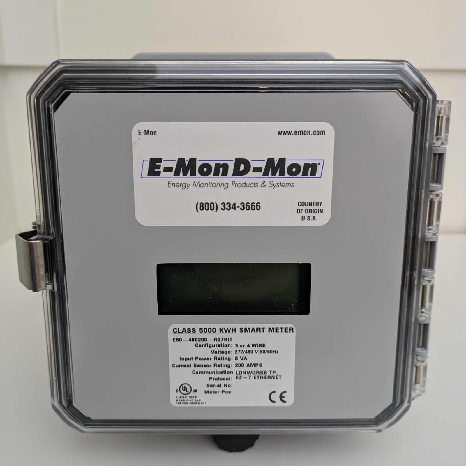 E‑Mon Class 5000 E50‑480200‑R07KIT 200A Meter 277/480V Ethernet - New in Box