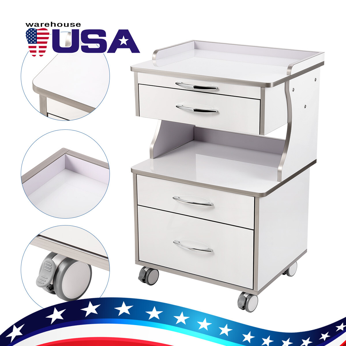 unidad dental Dental Unit Chair Computer Control /Cabinet Trolley Cart+Drawers