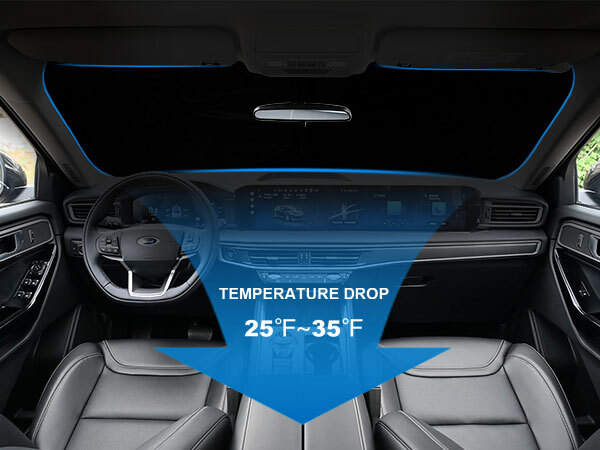 For Ford Explorer 2020-2025 Car Front Windshield Sun Shade Sun Visor UV Blocks
