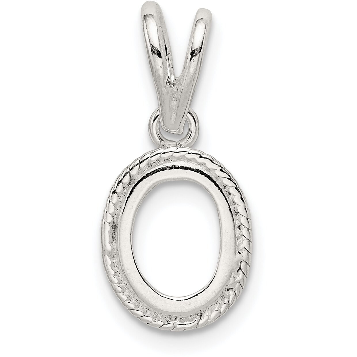 Sterling Silver Oval Pendant Setting 6mm - Pack of 4