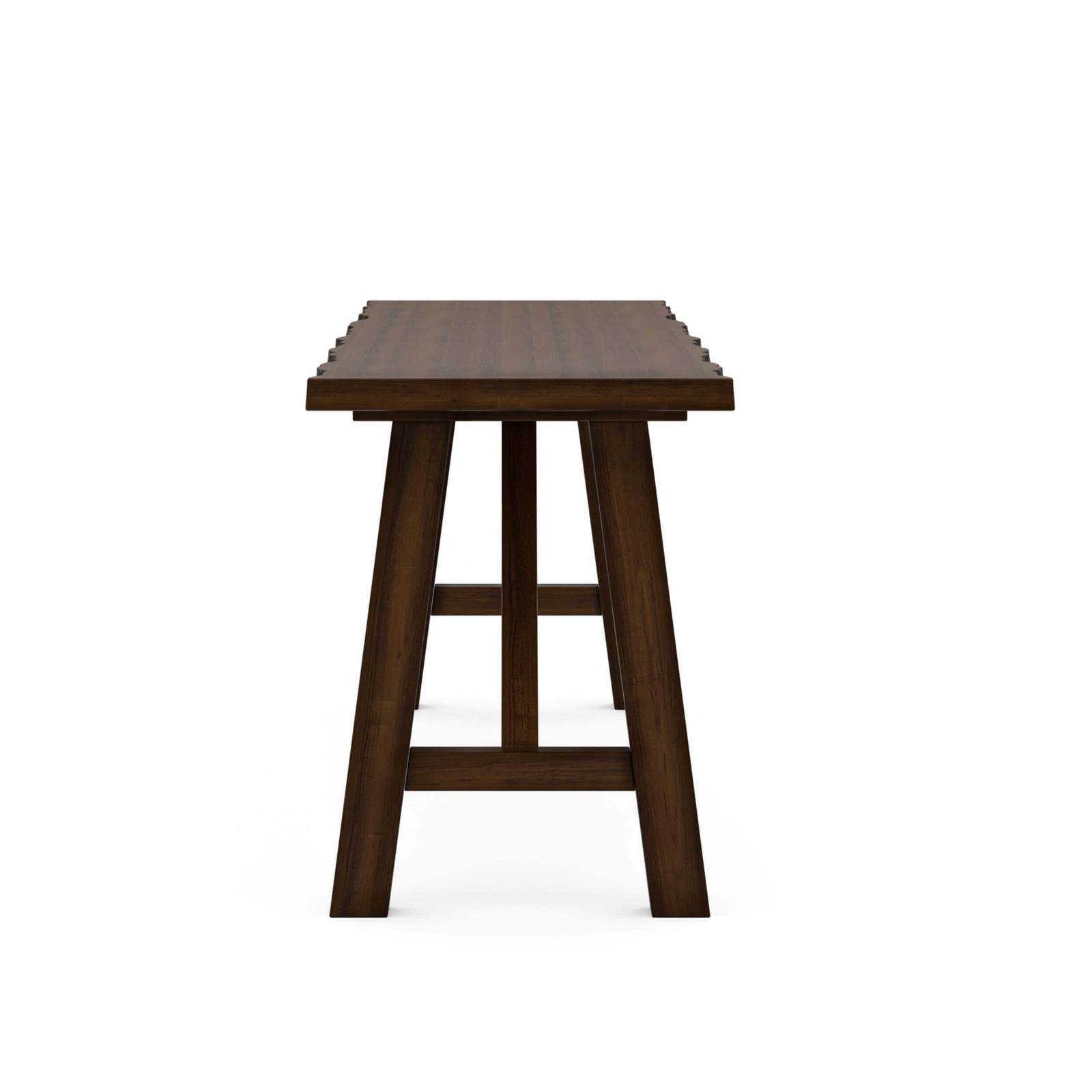 Rustic Walnut Finish 1pc Bench Only Live Edge Design Distressed Wood Seat Dini