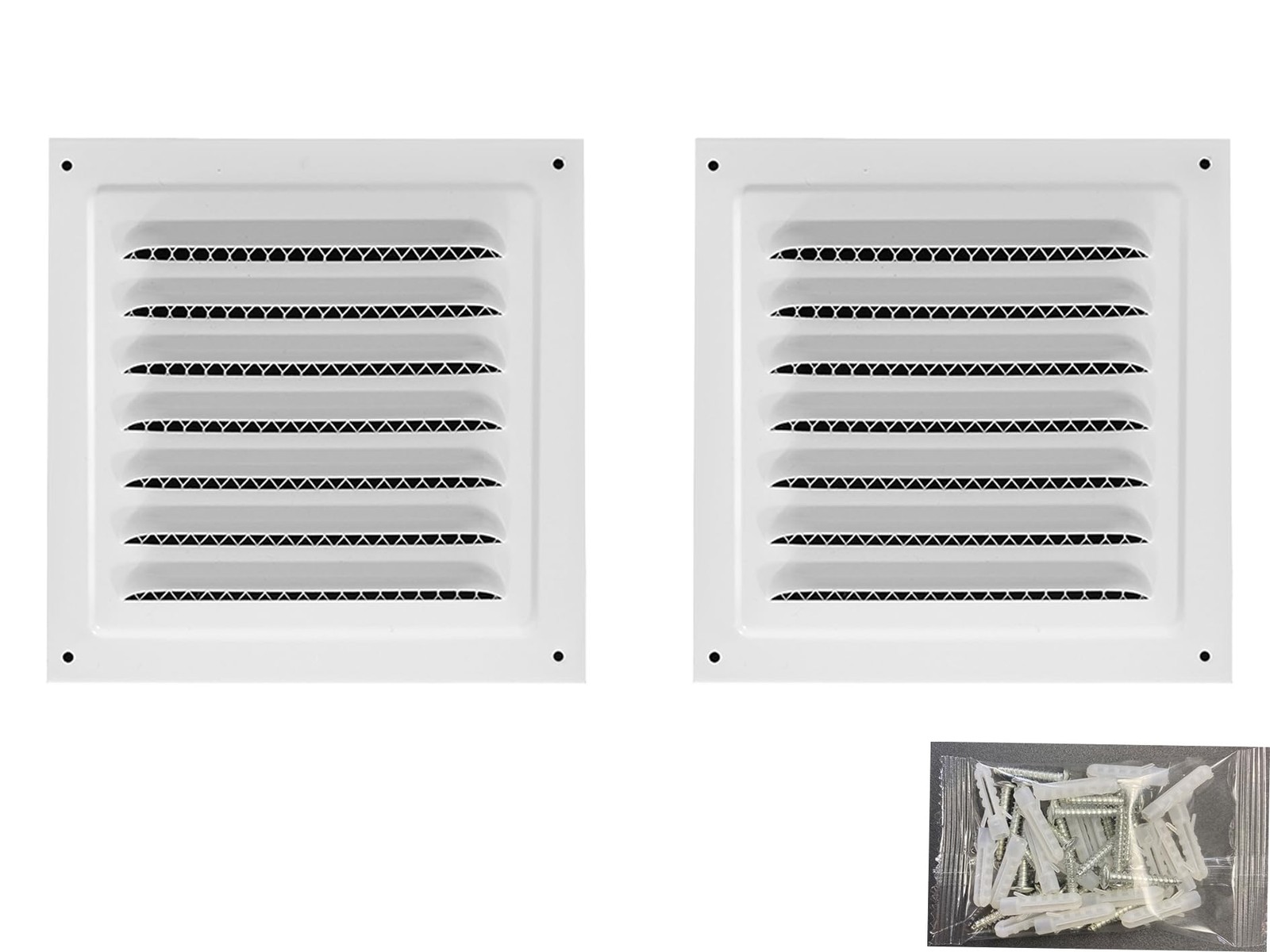 2pcs Attic Vent Soffit Vent Aluminum Wall Vent Metal Shed Vent Square Vent Lo...