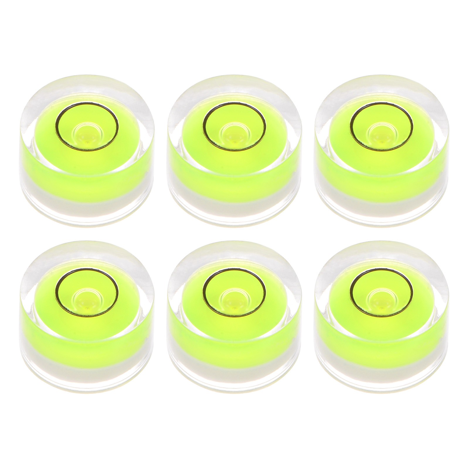 6pcs Round Bubble Level 12x7mm Mini Circular Bullseye Spirit Levels Green
