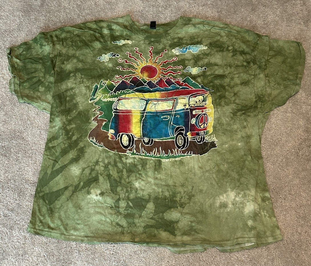 THE MOUNTAIN GRATEFUL DEAD VW 1994 TOUR BUS BATIK & TIE DYE Green 5XL New