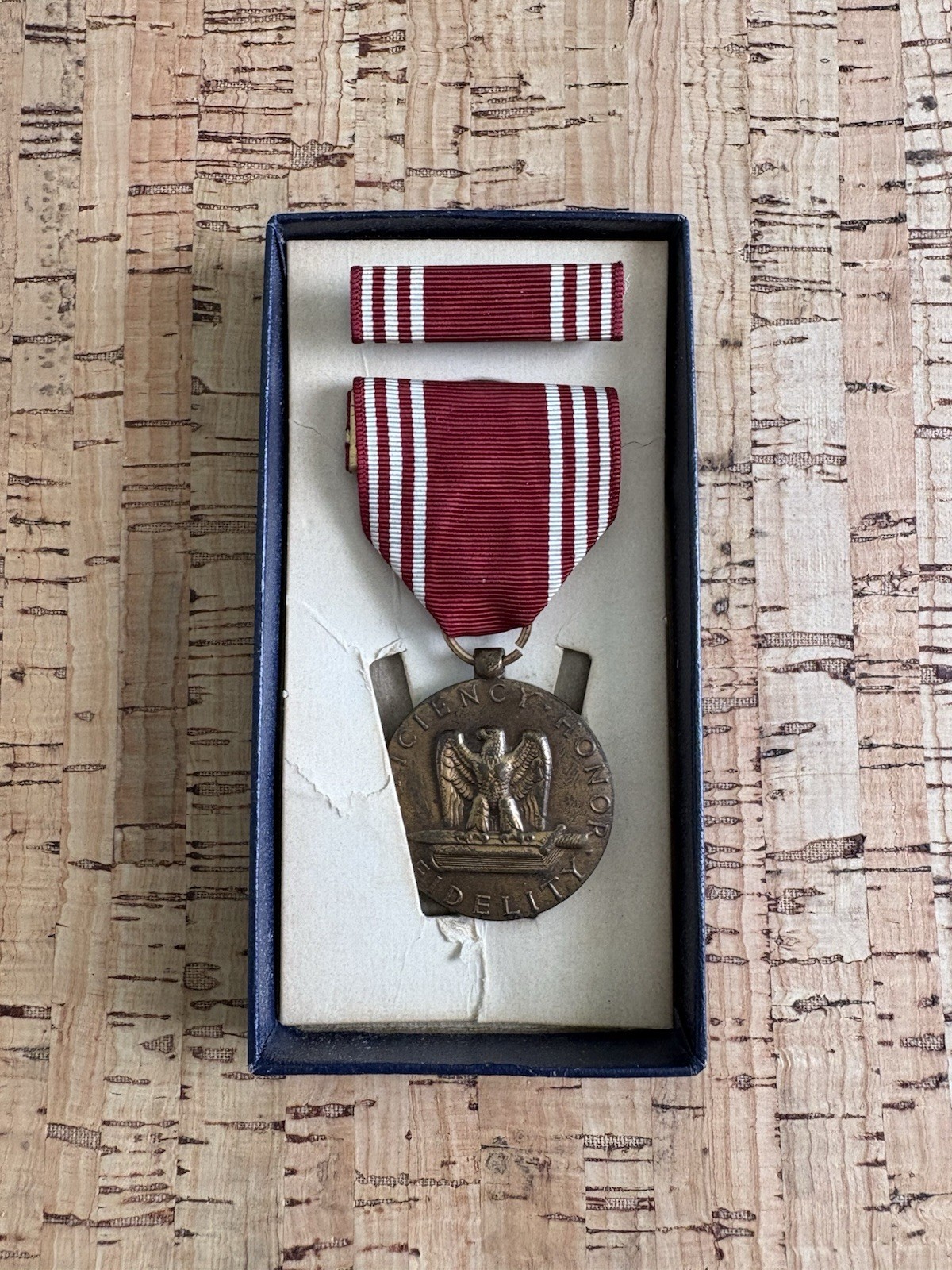 Army Good Conduct Medal Set Ribbon Bar In Display Box Vintage USA