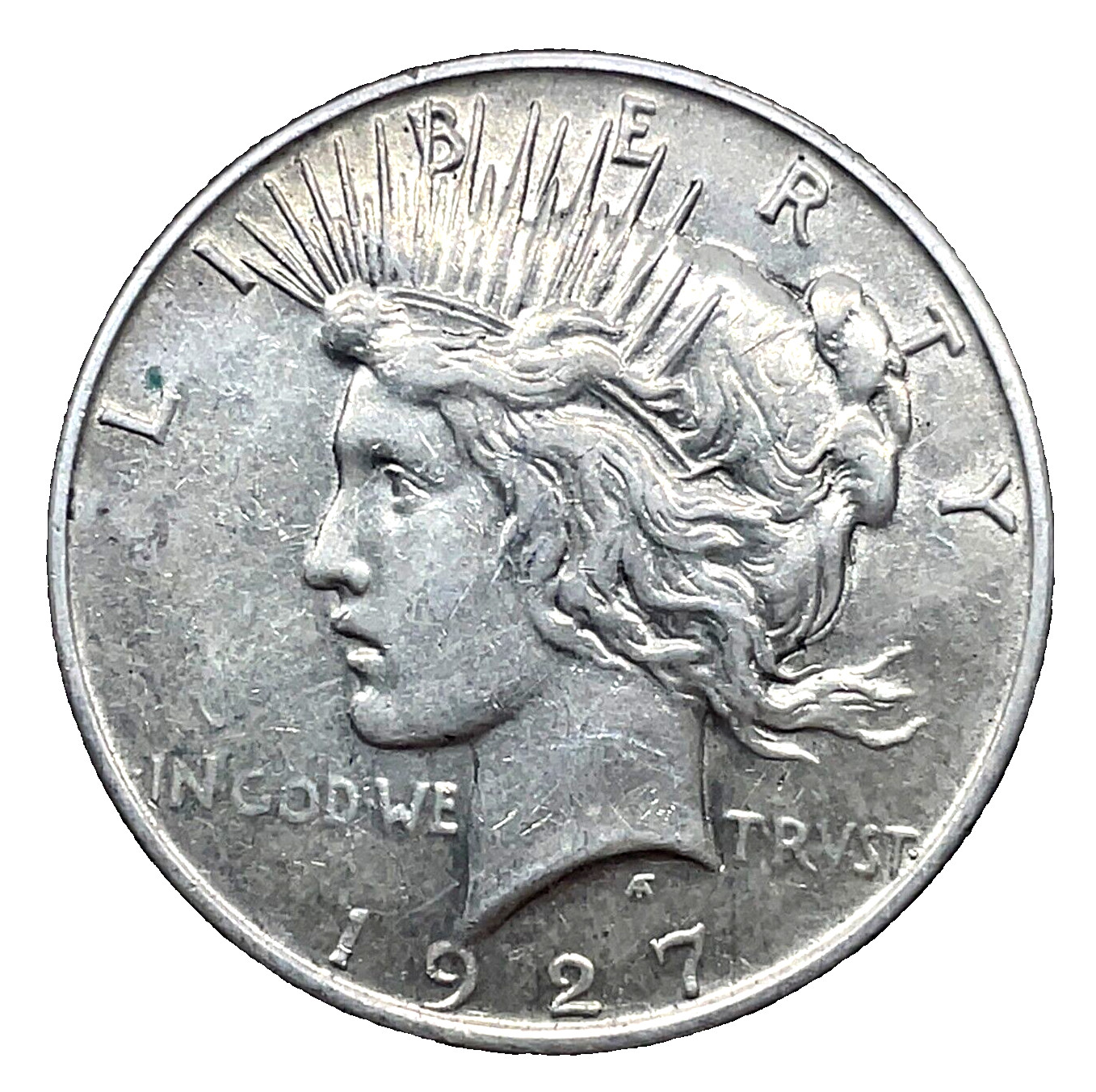 1927-D Peace Dollar  UNC. 90% Silver $1 US Coin # 262
