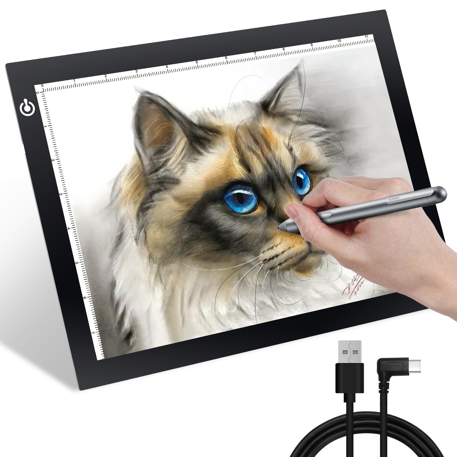 KIVOTAC 9x12 Inch LED Light Pad, Ultra-Thin USB Powered A4 Powered, black