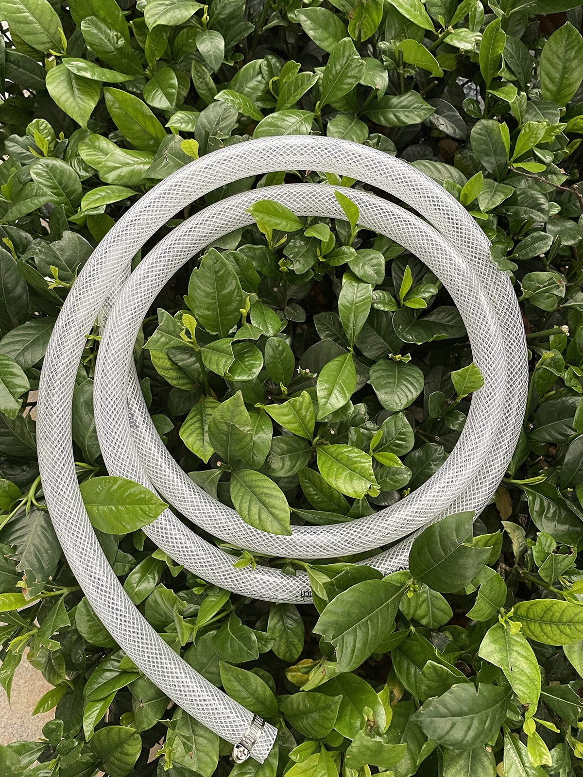 3/4" ID x 1" OD - 10 Ft High Pressure Braided Clear x OD, White