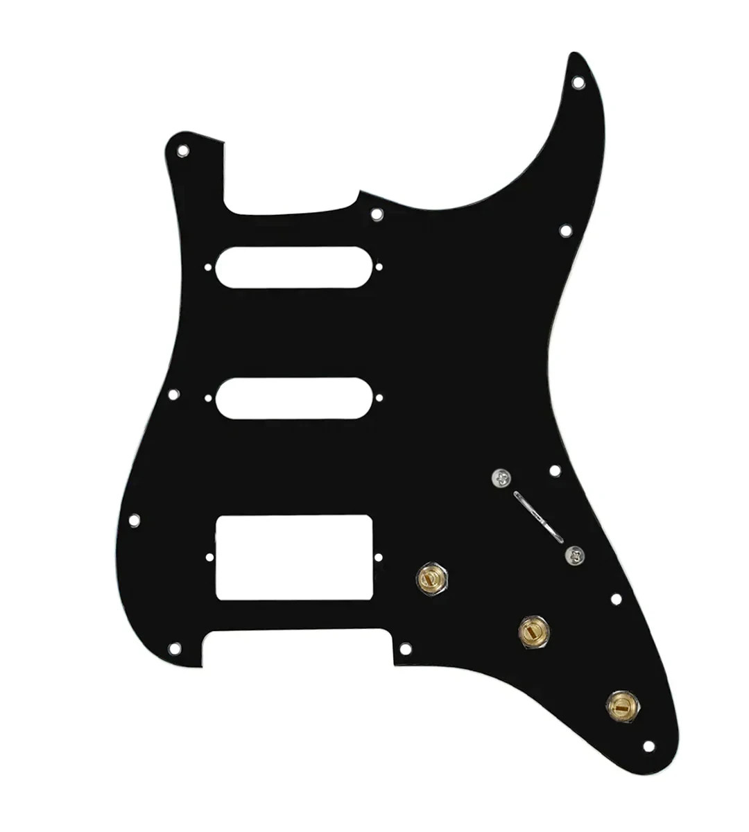 920D Custom HSS Strat 5 Way Upgrade Blender Pot Pre-Wired Pickguard - Black