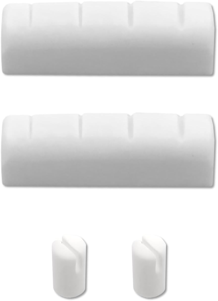 2-Pack Bone Banjo Nuts Set, 5Th String Nut & Head Nut for 5 String Banjo, Pur...
