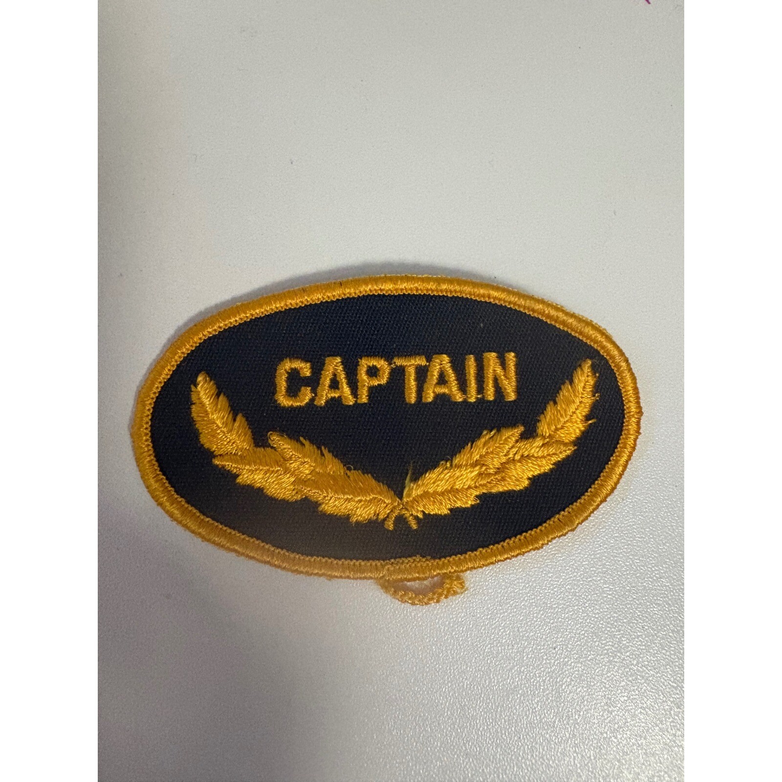 Captain Patch Embroidered Applique Vintage Costume Military Gold Navy Blue