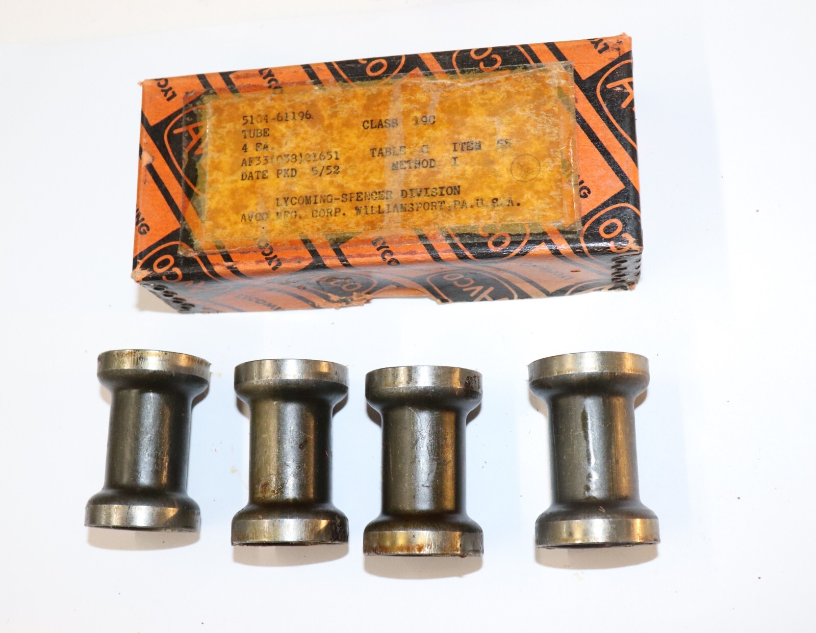 Lycoming O235C1 Series, PN 61196 New Early Crankshaft Oil Sludge Tubes - Get 4!