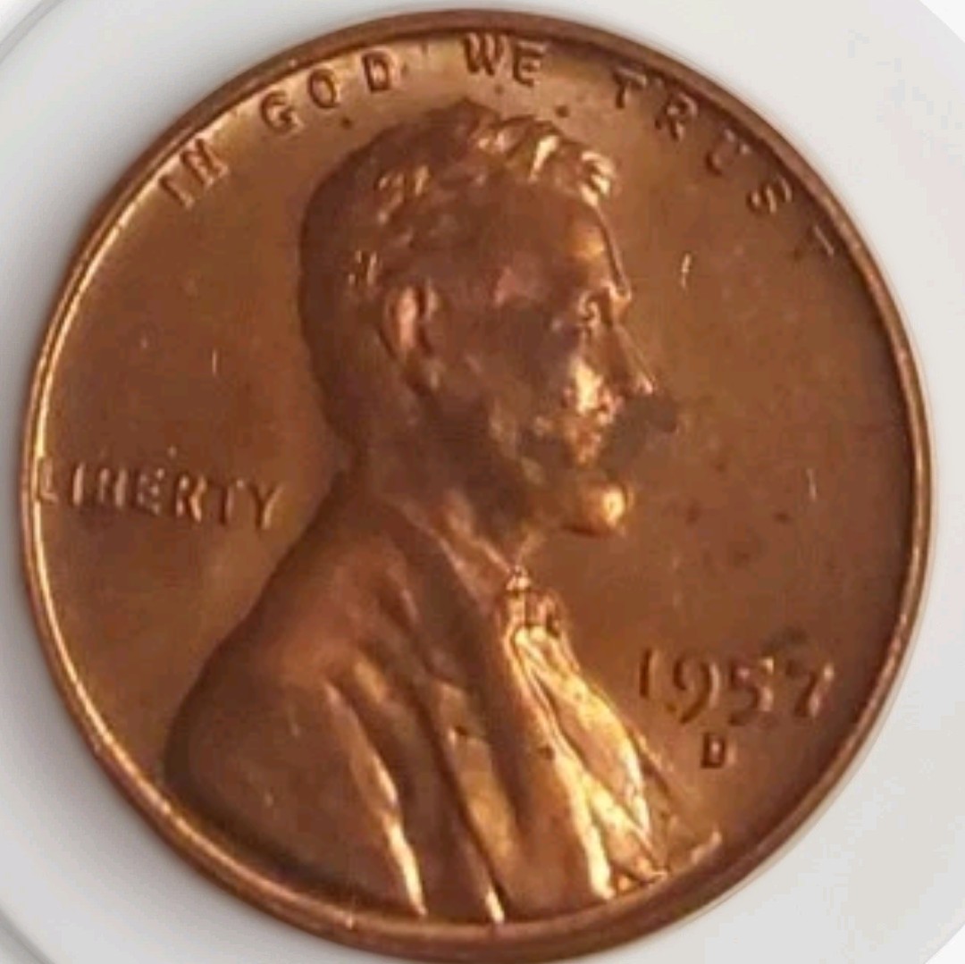 1957 Denver Lincoln Wheat Copper Cent GEM BU RED Brilliant Uncirculated 1c Coin
