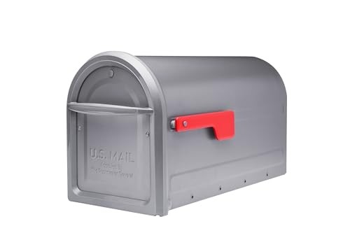 Mapleton Heavy Duty Steel Metal Post Mounted Mail Box for Outside, Graphite
