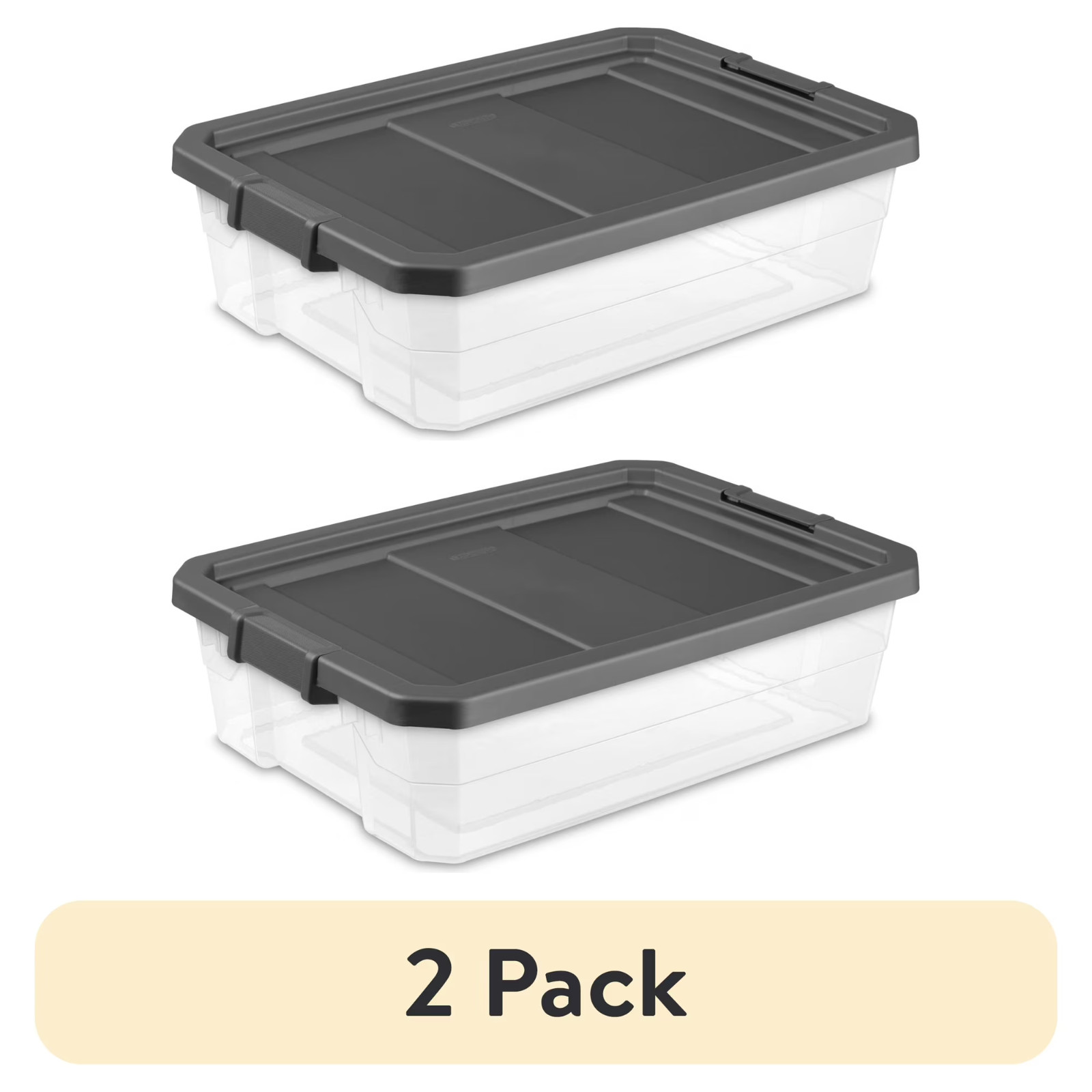 40 Quart Medium Stackable Storage Bin, Clear Plastic Underbed Storage Container