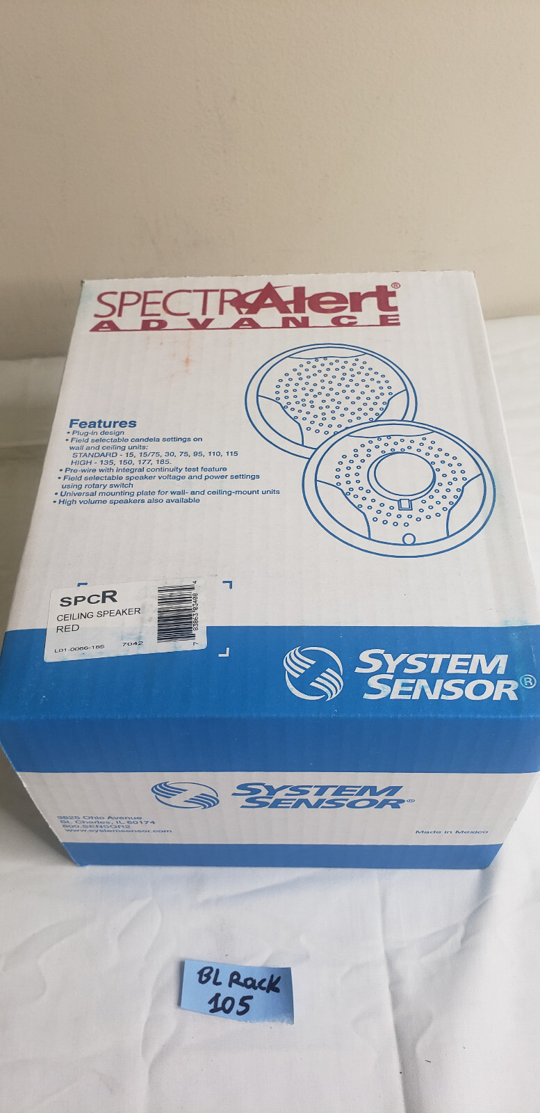 System Sensor SpectrAlert SPCR Ceiling Speaker Red