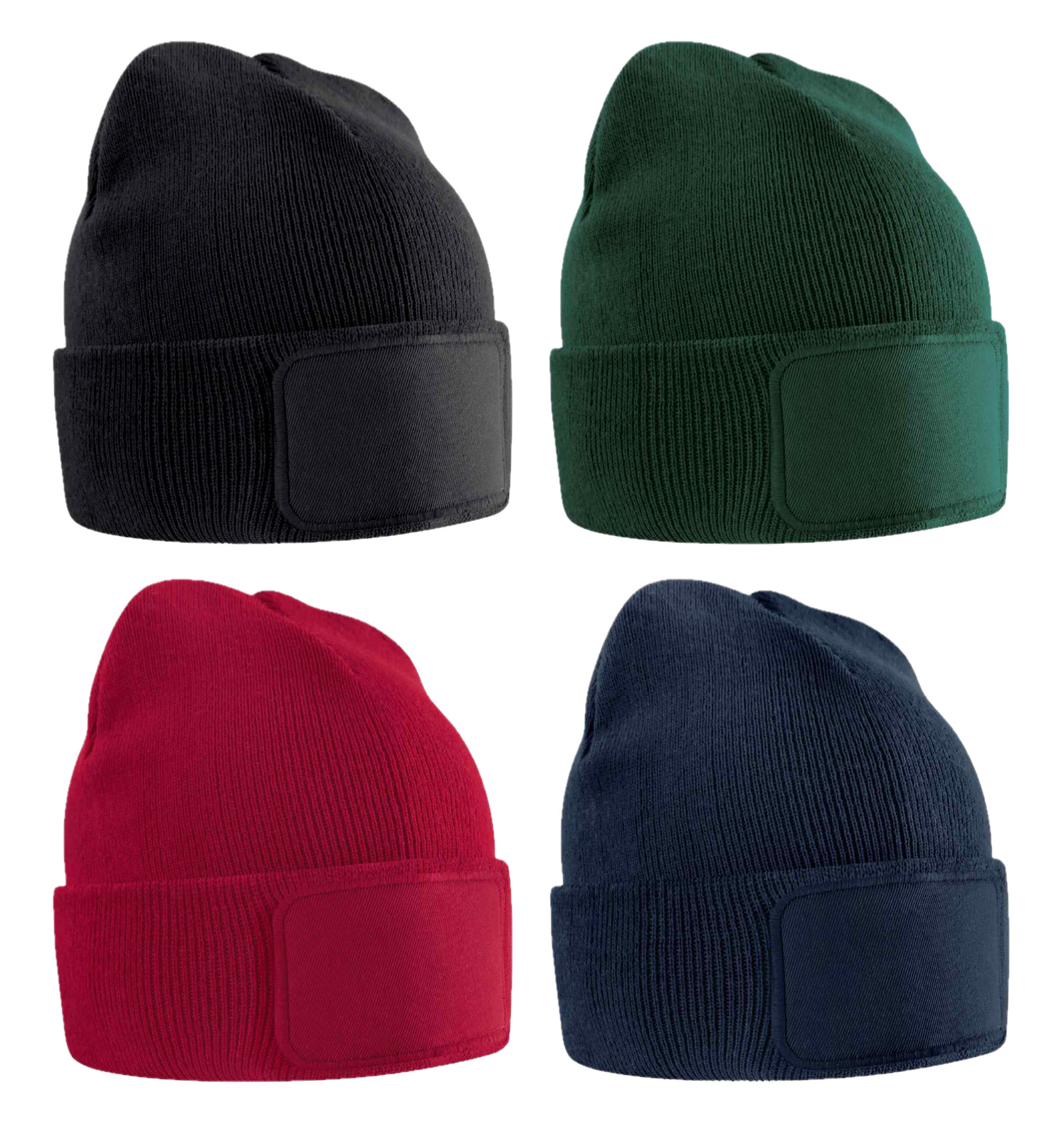 Kids Original Patch Double Layer Beanie Beechfield Girls Boys Ski Hat