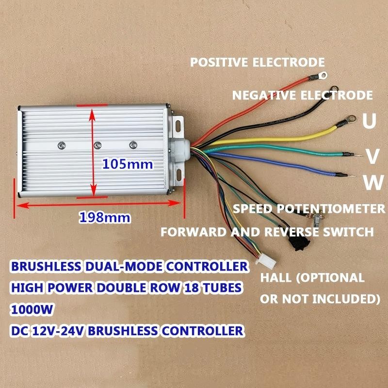 DC12V-24V 1000W 3 Phase Brushless Motor Controller BLDC DC Speed Regulator