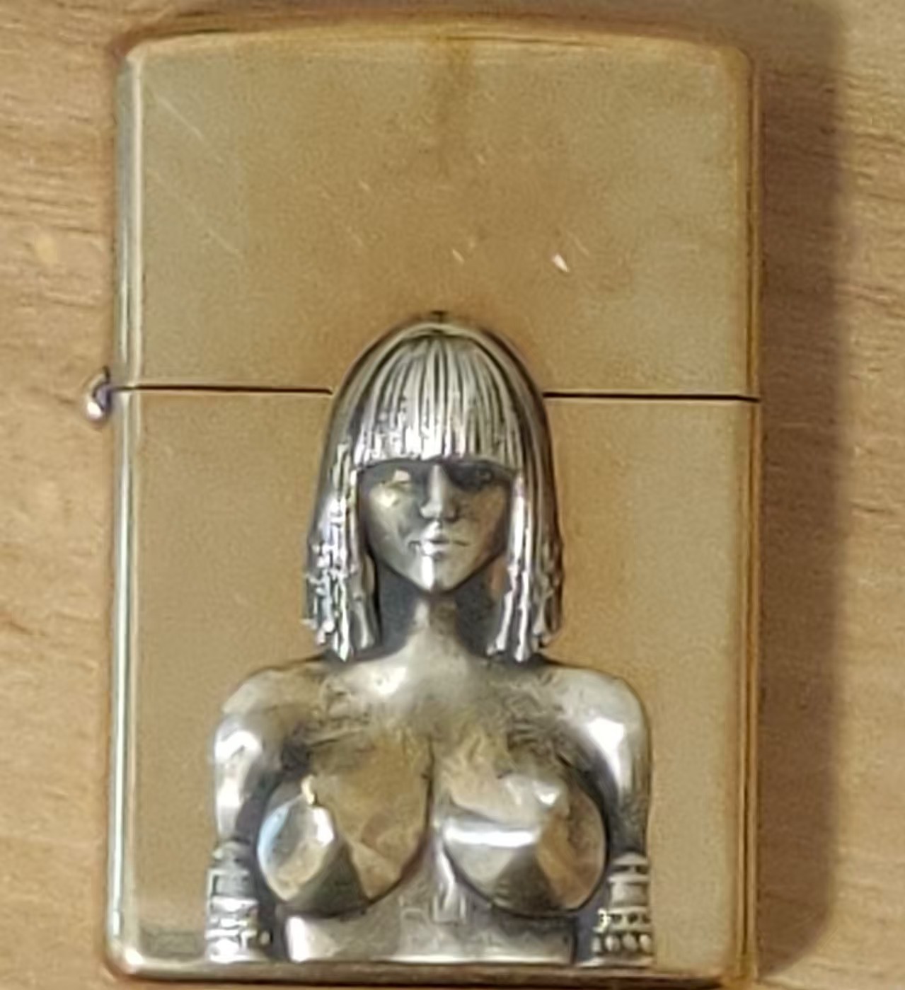 1 piece Lighter accessories Brass Sexy dignified girl Statue DIY sticker