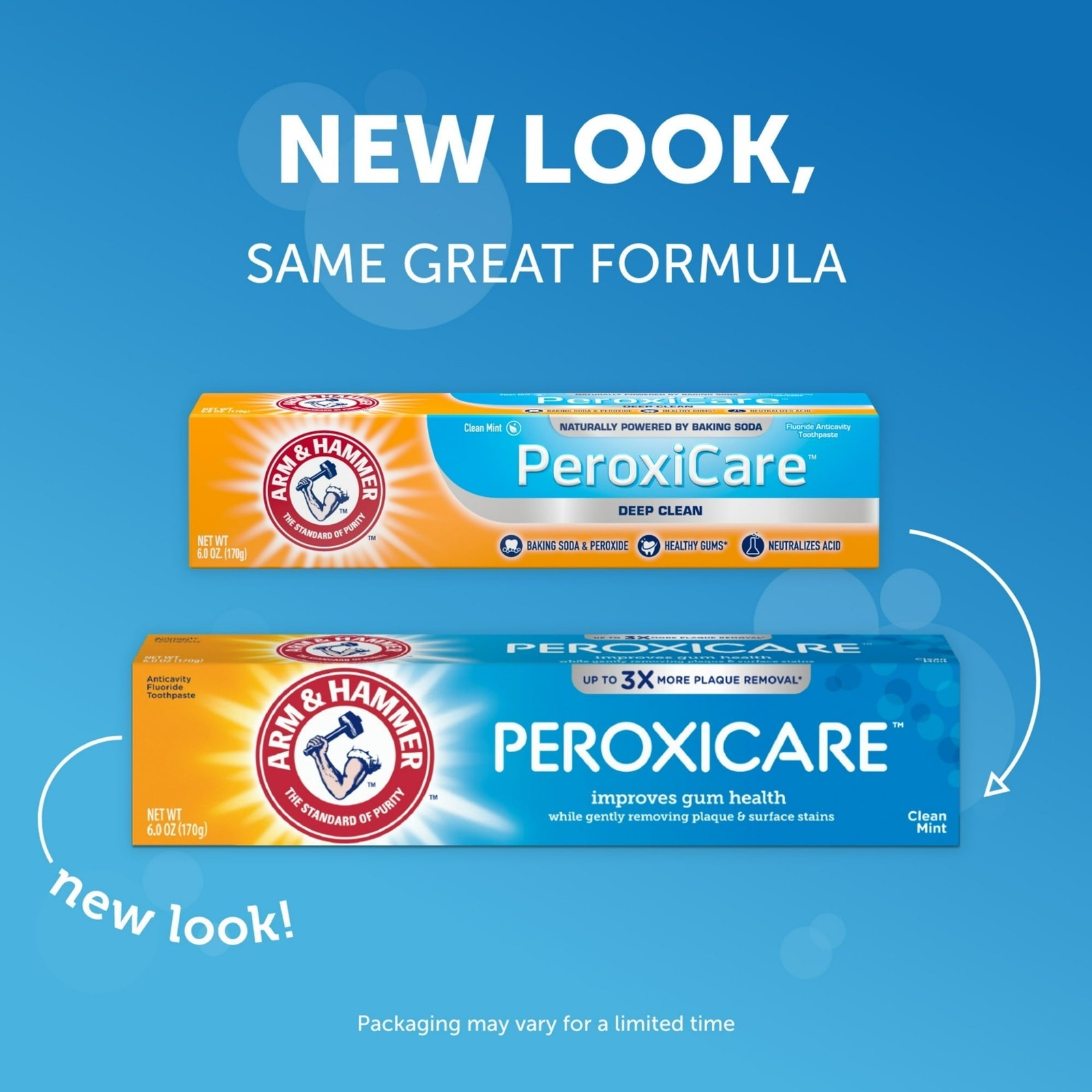 Arm & Hammer Peroxicare Tartar Control Toothpaste Clean Fresh Mint 6oz (4 Pack)