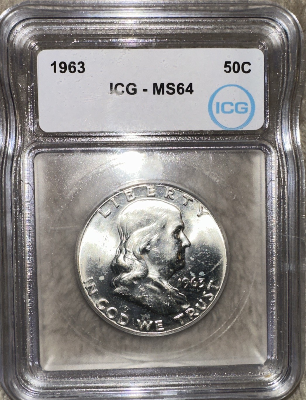 1963 Franklin Half Dollar MS64 FBL ICGp