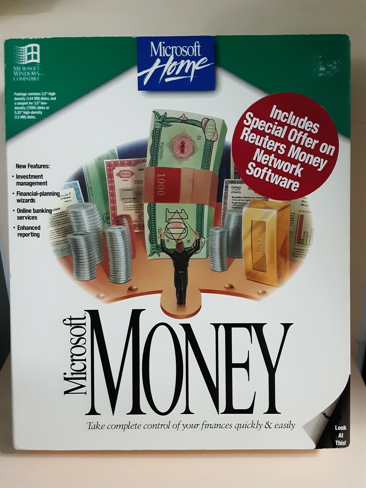 Microsoft Money 3.0_ Full Version with Floppy Disk 3.5" _ Retail Box