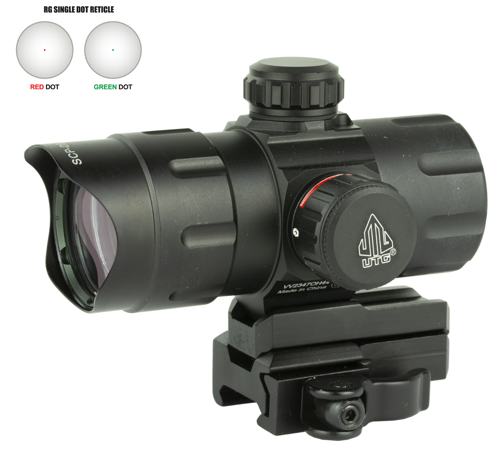 Leapers UTG 4.2 inch ITA Instant Aim CQB Red Green Dot Sight with QD Mount/Riser