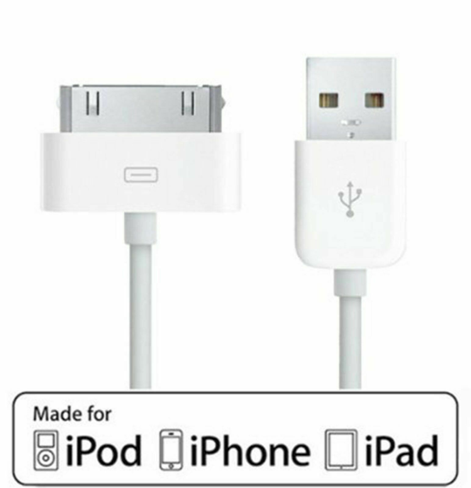 30-Pin to USB Data Charger Cable for Apple iPhone 4 4S 3GS iPad 2 3 iPod